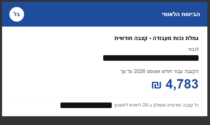 קצבת נכות חודשית 4783 שח